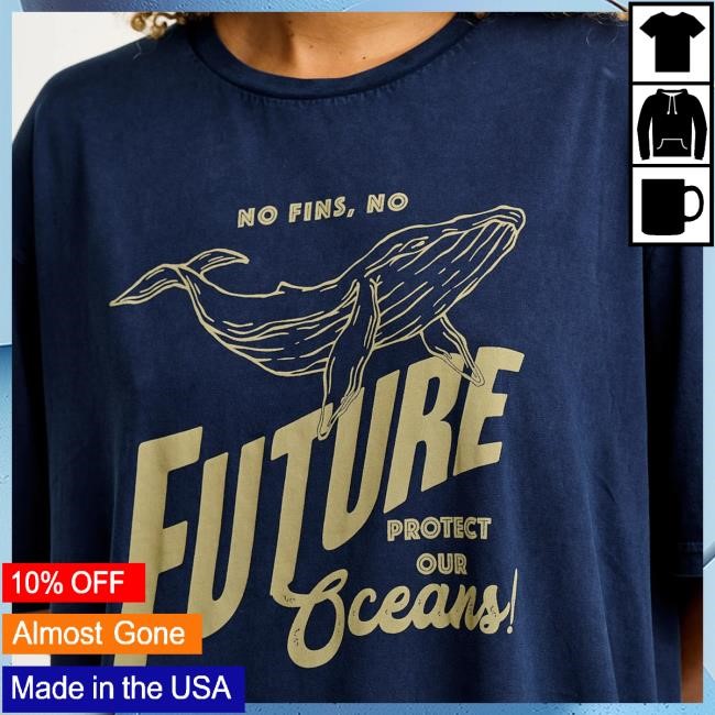 L.E. Benny - Oversized Cotton Tee In No Fins, No Future Print New Tee