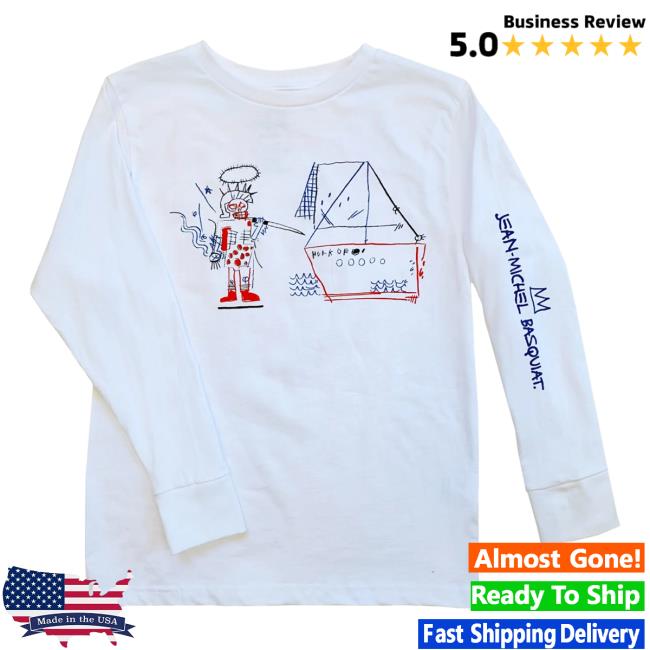 Official The Brant Foundation x Rome Pays Off Jean-Michel Basquiat Pirate Long Sleeve Shirt White BrantFoundation