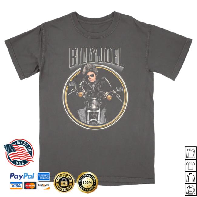Official Billy Joel Merch Store Billy Joel "Vintage Retro Motorcycle" New Shirt Billy Joel Shop BillyJoel