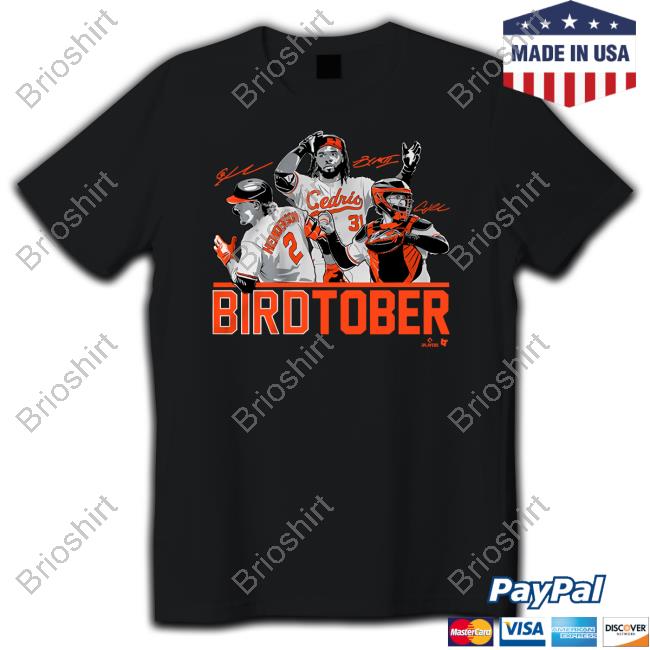 Breakingt Merch Adley Rutschman Gunnar Henderson & Cedric Mullins Birdtober Shirt