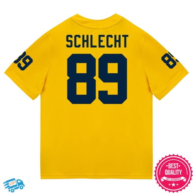 Michigan Wolverines #89 Kaleb Schlecht Student Athlete Maize Football Jersey Tshirt The M Den Shop Official