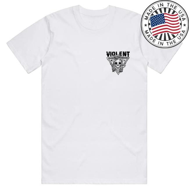 Official 24Hundred Violent Soho Blazin' Skull Attractive Shirt White 24 Hundred