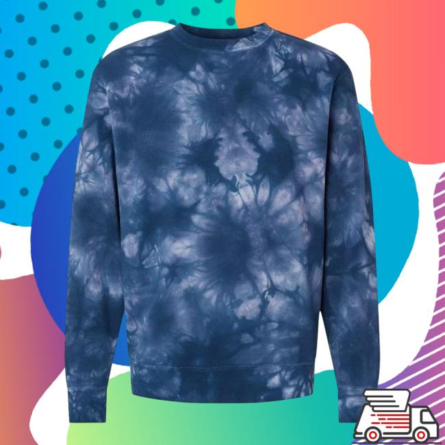 Official Kohls Apparel Clothing Store Shop Merch Independent Trading Co Midweight Tie-Dye Crewneck Navy Tie Dye
