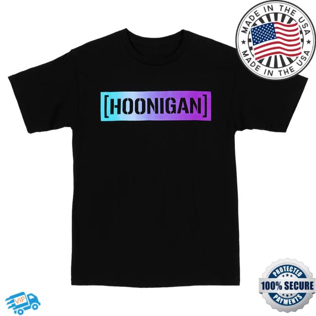 Official Hoonigan Merch Store Shop Shift Censor Bar Short Sleeve T-Shirt Black/Teal Purple Hoonigan Apparel Clothing