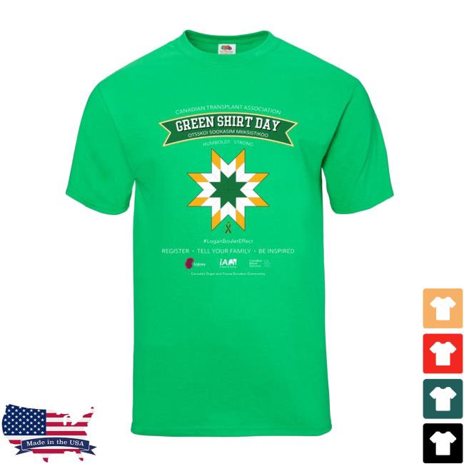 Canadian Transplant Association Green Day Otsskoi Sookasim Miiksistikoo Humboldt Strong New Shirt
