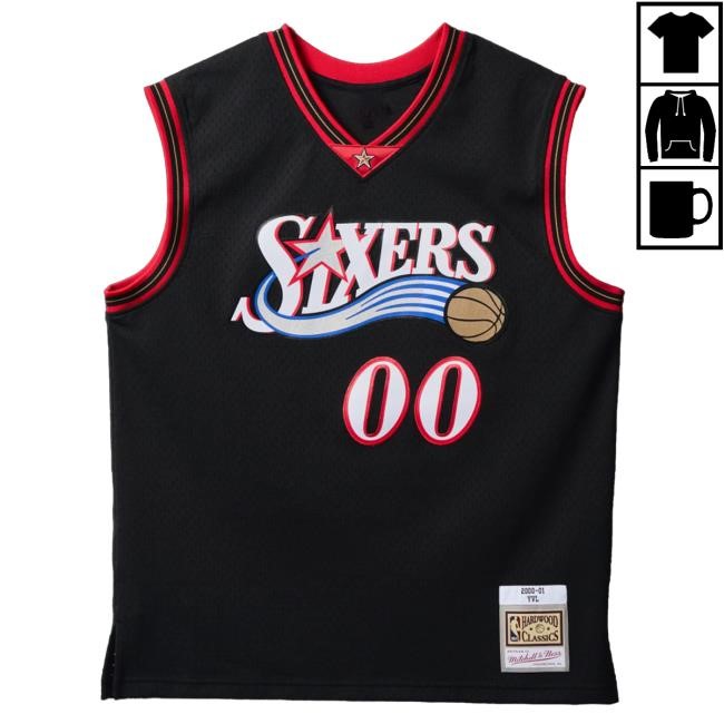 Official Complex Merch Store Shop Playboi Carti NBA Playboi Carti X M&N Jersey Philadelphia 76Ers 2000 Tshirt