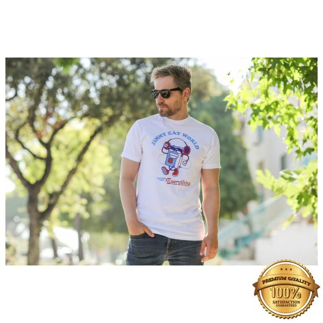 Official Jimmy Eat World Merch Shop Worldman Top Shirt (White)