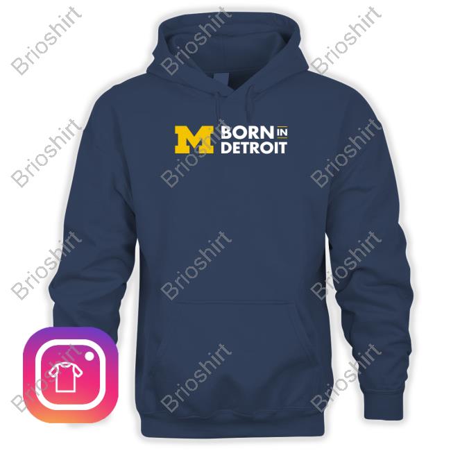 The M Den Michigan Born In Detroit Block M T-Shirt
