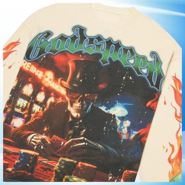 Official Godspeed New York Clothing Shop Life's A Gamble Long Sleeve Hot Shirt (Bone)