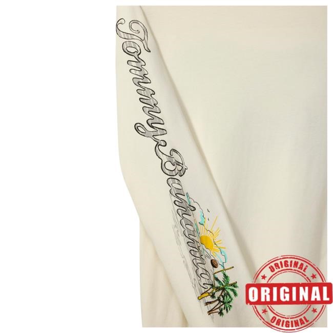 Official NFL Apparel Men's Baltimore Ravens Tommy Bahama Cream Oasis Endzone Lux Long Sleeve Tee ArizonaCardinals