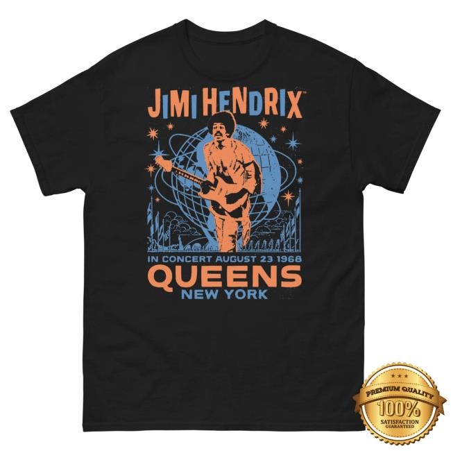 Official Jimi Hendrix Shop Jimi Hendrix Queens 1968 Shirt Authentic Hendrix