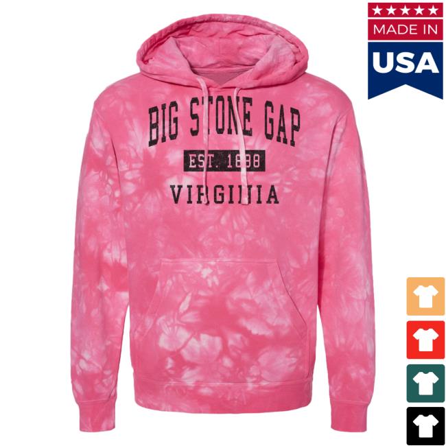 Official Hometown Apparel Clothing Merch Big Stone Gap Virginia Classic Established 1888 Tie-Dye Sweaters S - 5XL Tie Dye Pink / Navy