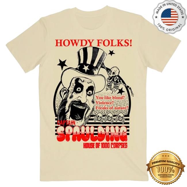 Official Rob Zombie Merch Store Howdy Folks Natural Tee RobZombie