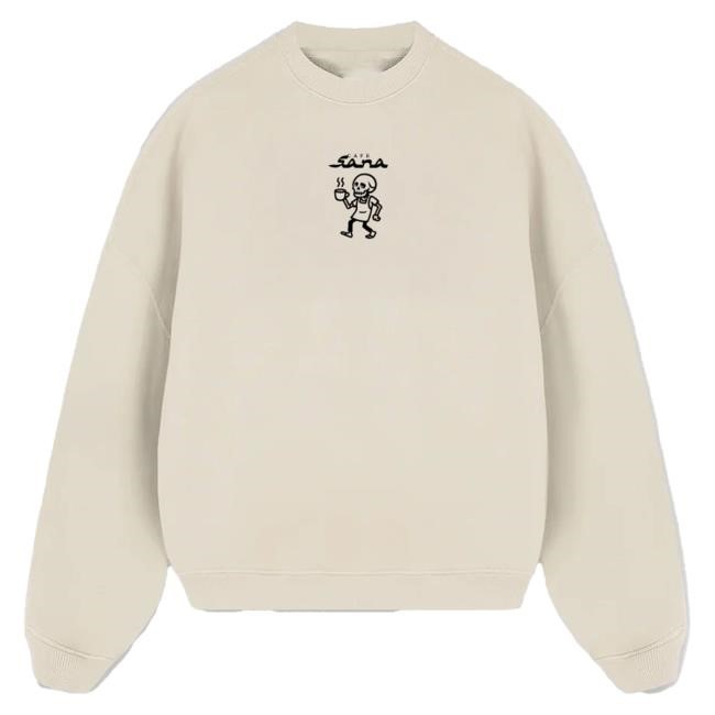 Official Sana Detroit Merch Store Cafe Crewneck Sweatshirt - Oatmeal SanaDetroit
