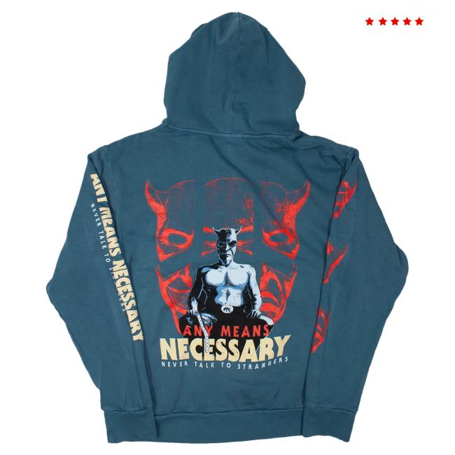 Official Any Means Necessary Clothing Blackphone Never Talk To Strangers Crew Pebble Blue