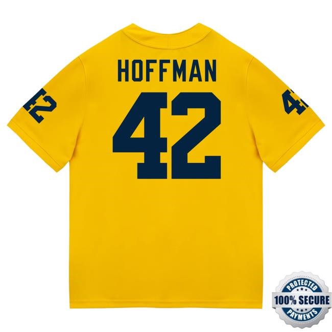 Michigan Wolverines #42 Jalen Hoffman Student Athlete Maize Football Jersey Shirt The M Den Shop