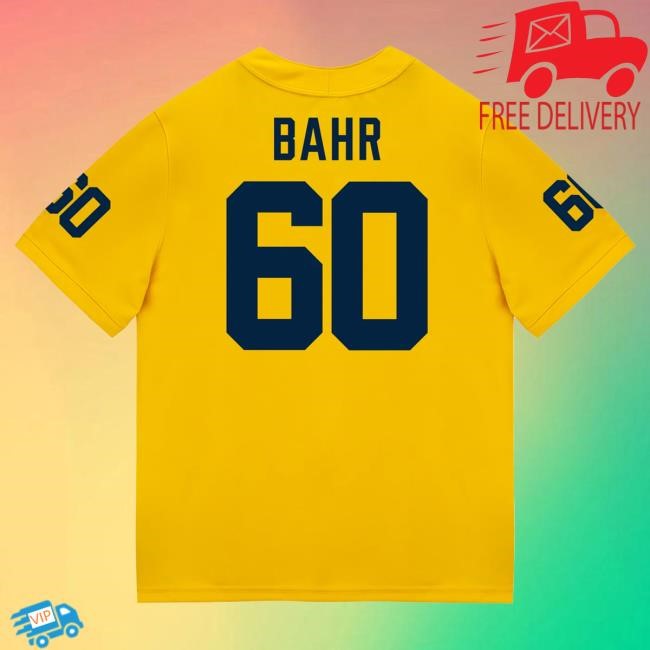 Michigan Wolverines #60 Brooks Bahr Student Athlete Maize Football Jersey Tee The M Den Shop Official
