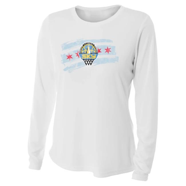 Chicago Sky Team Womens Flag L/S Tee Chicago Sky Official Shop Merch Store