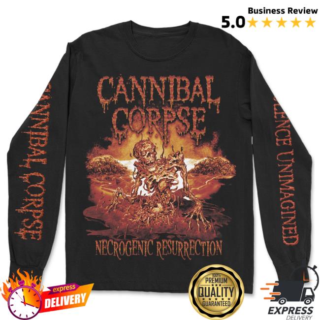 Official Kings Road Merch Store Cannibal Corpse Necrogenic Resurrection Long Sleeve Shirt 2024 (Black) Kings Road Shop CannibalCorpse