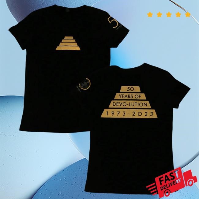 Official Hello Merch Devo Ladies 50 Years of Devo-Lution Live Black Popover Shirt HelloMerch