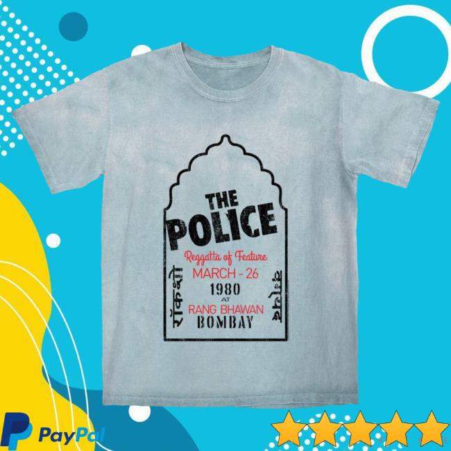 Official Merch Bar The Police Band Bombay 1980 Concert Color Blast Shirt MerchBar ThePolice