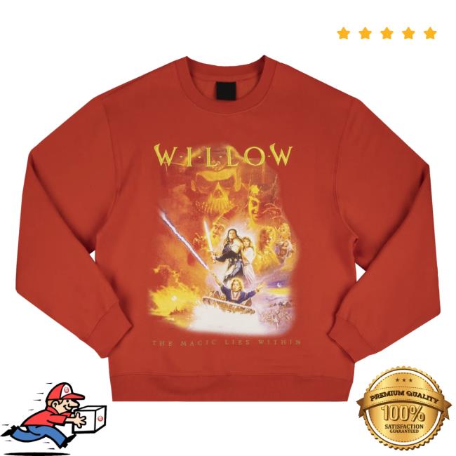 Heroes And Villains Clothing Store Merch Willow Vintage Poster Orange Crew neck HeroesandVillains