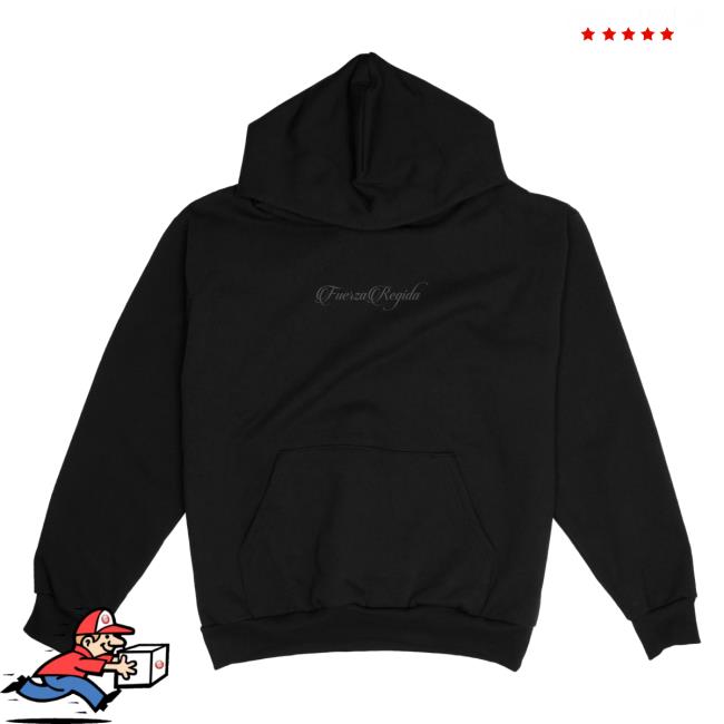 Official Fuerza Regida Merch Store Fuerza Regida Script Heavyweight Hooded Sweatshirt - Black