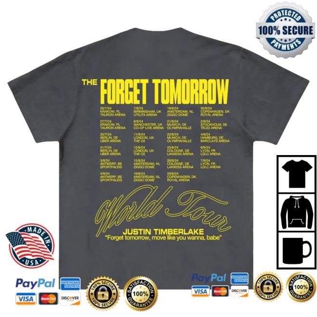 Official Justin Timberlake Merch Store Justin Timberlake Shadow Black Tour Top Shirt