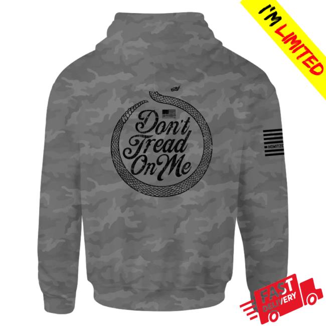 Official Howitzer Clothing Don't Tread On Me Circle Ls Hood Grey Camo