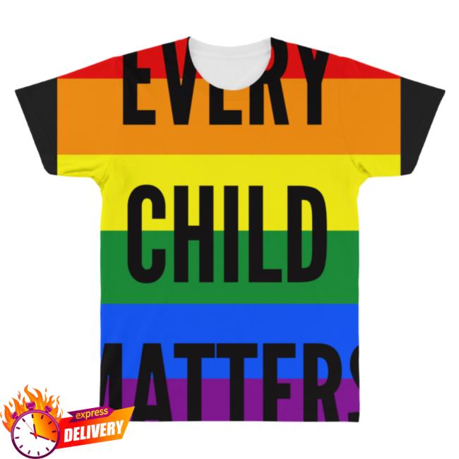 Official Artist Shot Every Child Matters Pride Flag All Over Print T-Shirts Artistshot