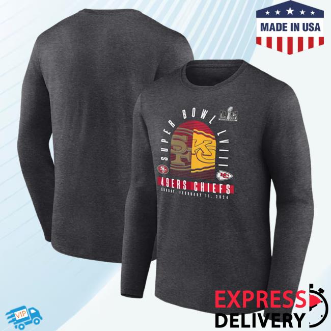 Official Rally House Merch Store RallyHouse Charcoal 2023 Super Bowl Matchup Final Battle Long Sleeve Tshirt Rally House Apparel Clothing Shop