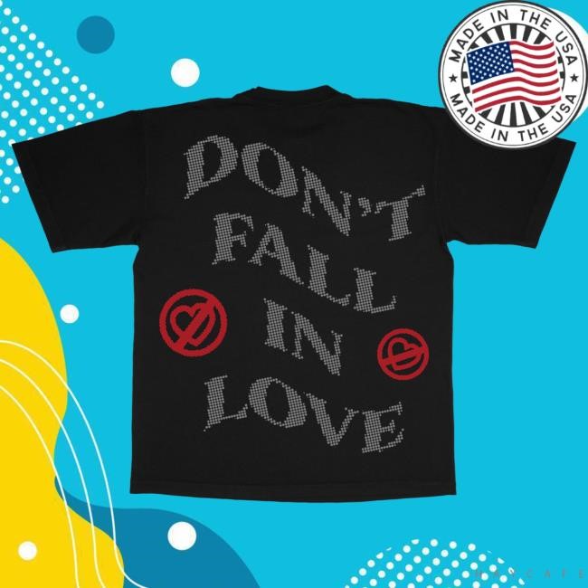 Official Fuerza Regida Merch Store Stone - Black S/S Top Shirt Dont Fall In Love Merch