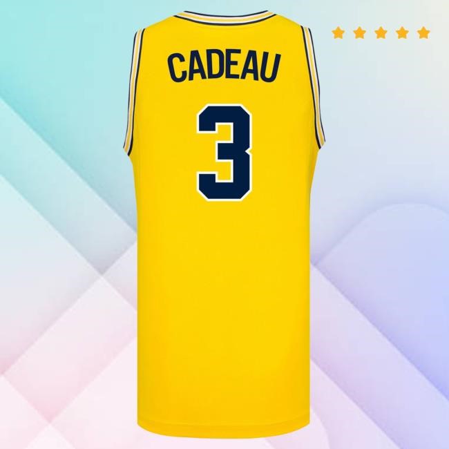 Michigan Wolverines #3 Elliot Cadeau Student Athlete Maize Basketball Jersey Tshirt The M Den Shop Official