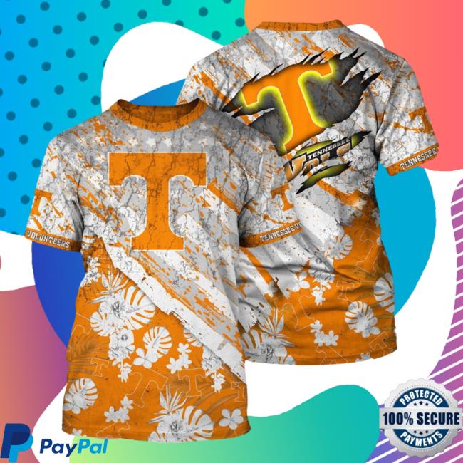 Official Banantees Tennessee Volunteers Tropical Flower Style And Flag All Over Printed 3D Shirt