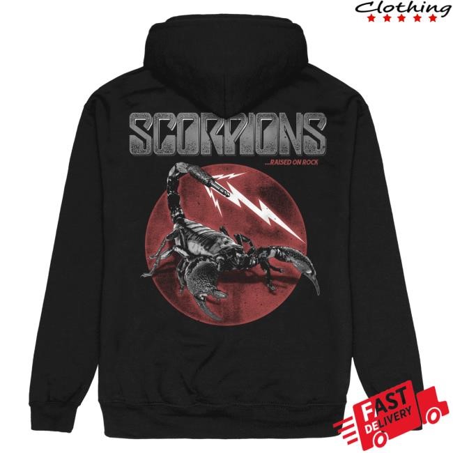 Official Scorpions Store Merch Raised on Rock Pullover Hoodie