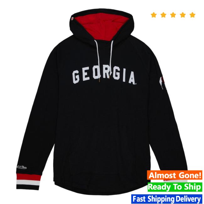 Official Mitchell And Ness Clothing Store Shop Legendary Slub Ls Hooded Sweatshirt University Of Georgia New Release Mitchellandness Merch