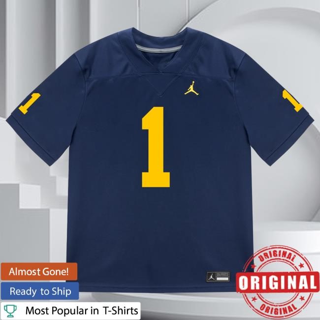 The M Den Michigan Wolverines #1 Donaven McCulley Student Athlete Blue Football Jersey Hot Shirt