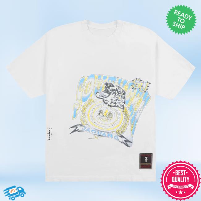 Official Travis Scott Utopia Merch Store CJ X M&N X SOUTHERN UNIVERSITY HANDDRAWN Top Shirt Travis Scott Apparel Clothing TravisScott