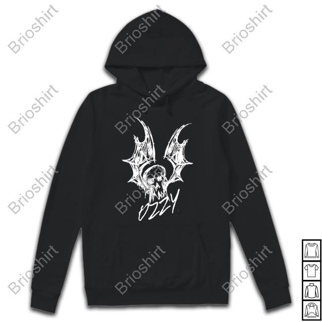 Ozzy Osbourne Merch Bat Sketch Black T Shirt