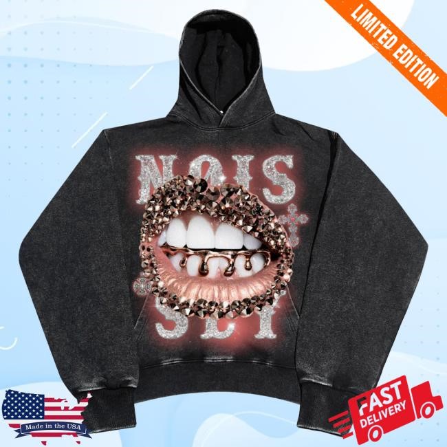 Official Noissey Merch Noissey High Quality Noissey Original Diamond Lips Printed Hooded Sweatshirt