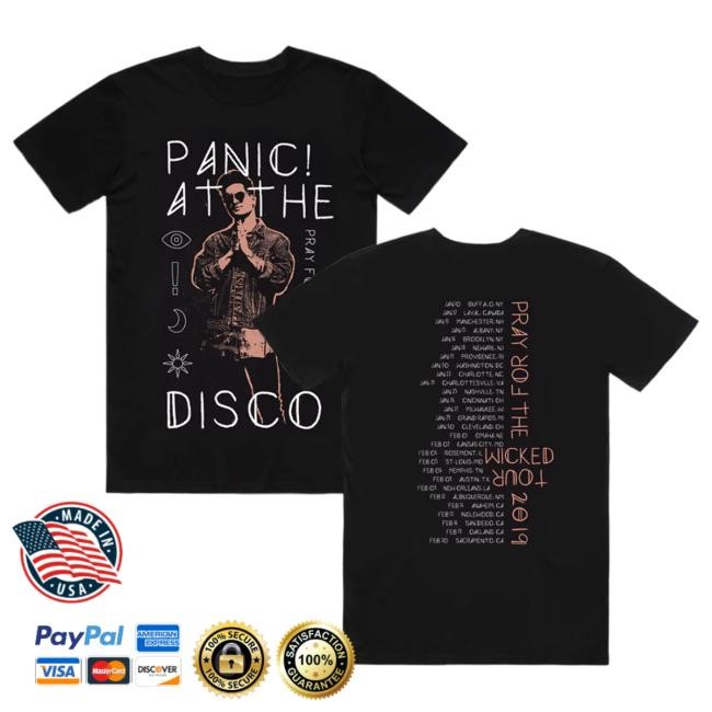Official Panic! At The Disco Merch Store Praying Photo Tour Shirt Panic! At The Disco