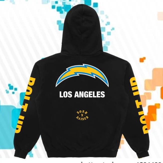 Official Born X Raised + Chargers Classic Popover Hoodie: Black NFL 2025 Kickoff
